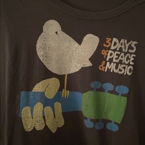 Woodstock t-shirt peace/music grey/graphic vintage retro hippie men/women